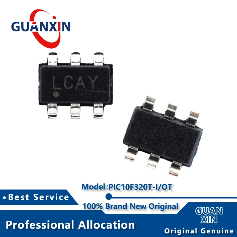 

100% New PIC10F320T-I/OT SOT23-6 Marking LC** PIC10F320