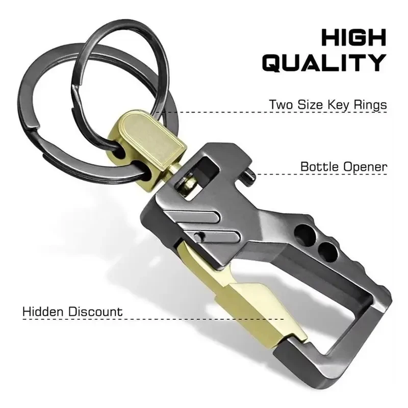1Pcs Durable Metal Keychain Multi-functional Key Chain with Bottle Opener Carabiner Key Ring for Car Accessories