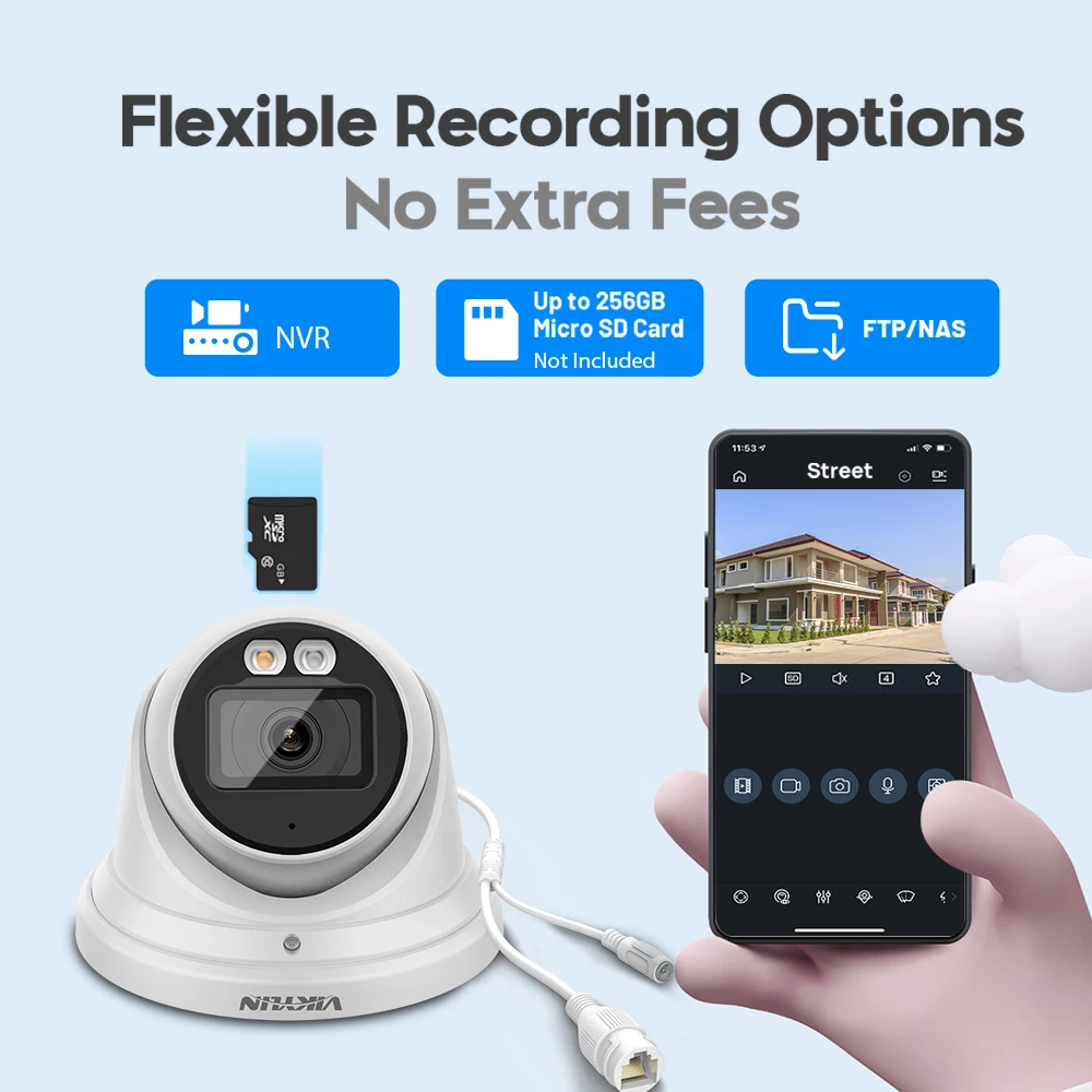 Vikylin 4MP Full Color IP Camera For DH HDW2449T-S-IL OEM Wizsense SMD Plus with MIC Outdoor Video Surveillance Security Camera