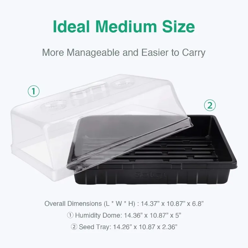5-Inch plastic humidity dome for 144-cell nursery seed starter tray for germination propagation