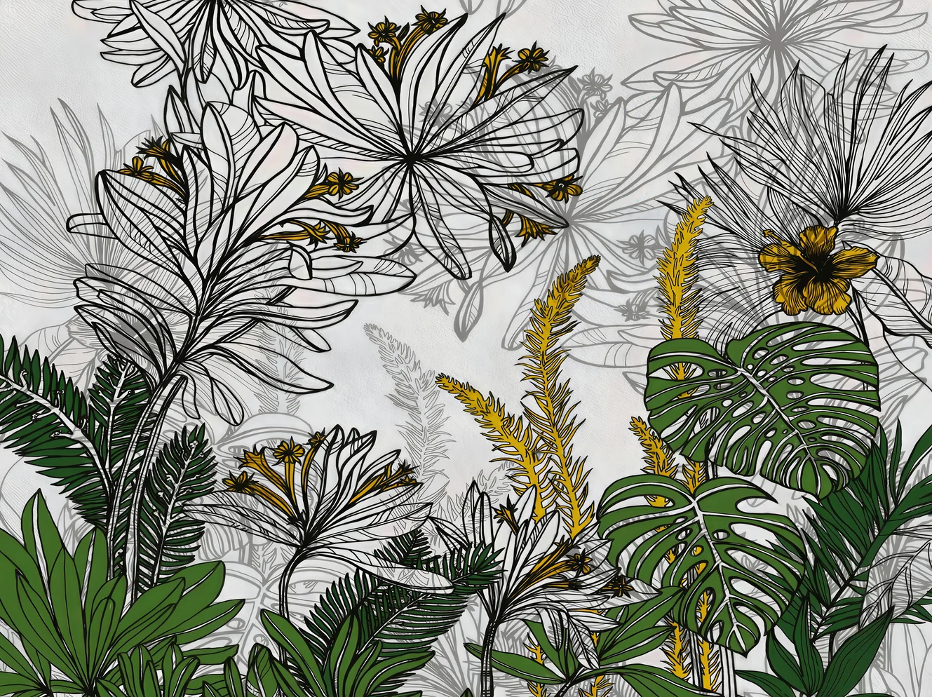 Nordic modern tropical plantain leaf plant hummingbird Photo wallpaper 3D Wall Painting Living Room Bedroom decorate обои