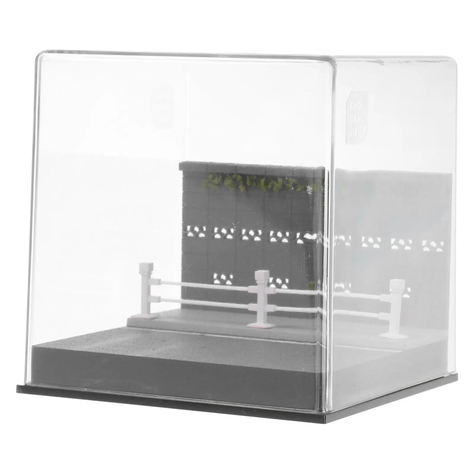 1:64 Scale Car Display Case Acrylic Clear Dustproof Showcase Featuring Realistic Street Scene for Storage