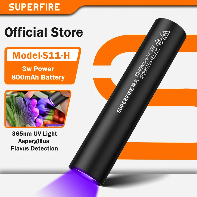 S11-H UV Taschenlampe 365nm Mini Uv Licht Taschenlampe USB Aufladbare UV Licht Inspektion Lampe Haustier Urin Fleck Detektor Werkzeuge