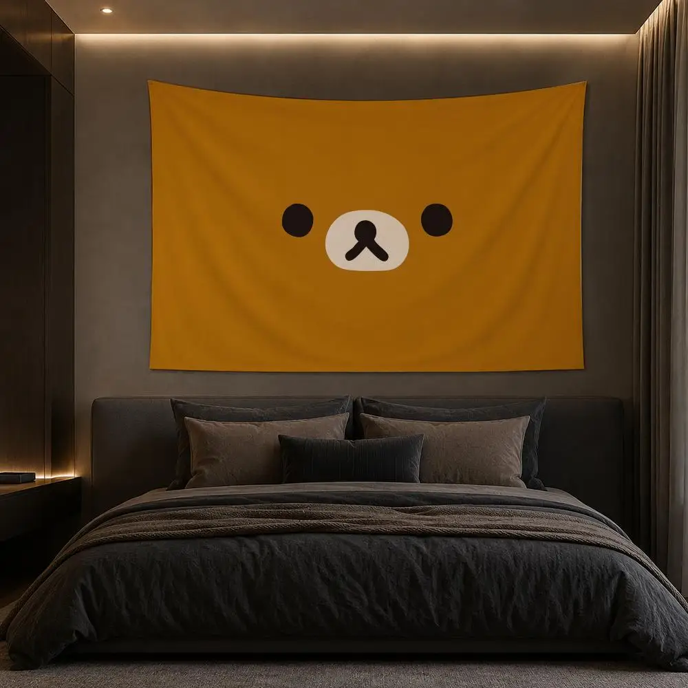 R-Rilakkuma Tapestry Bedroom Living Room Bar Party House Home Dorm Interior Wall Decor Background Banner