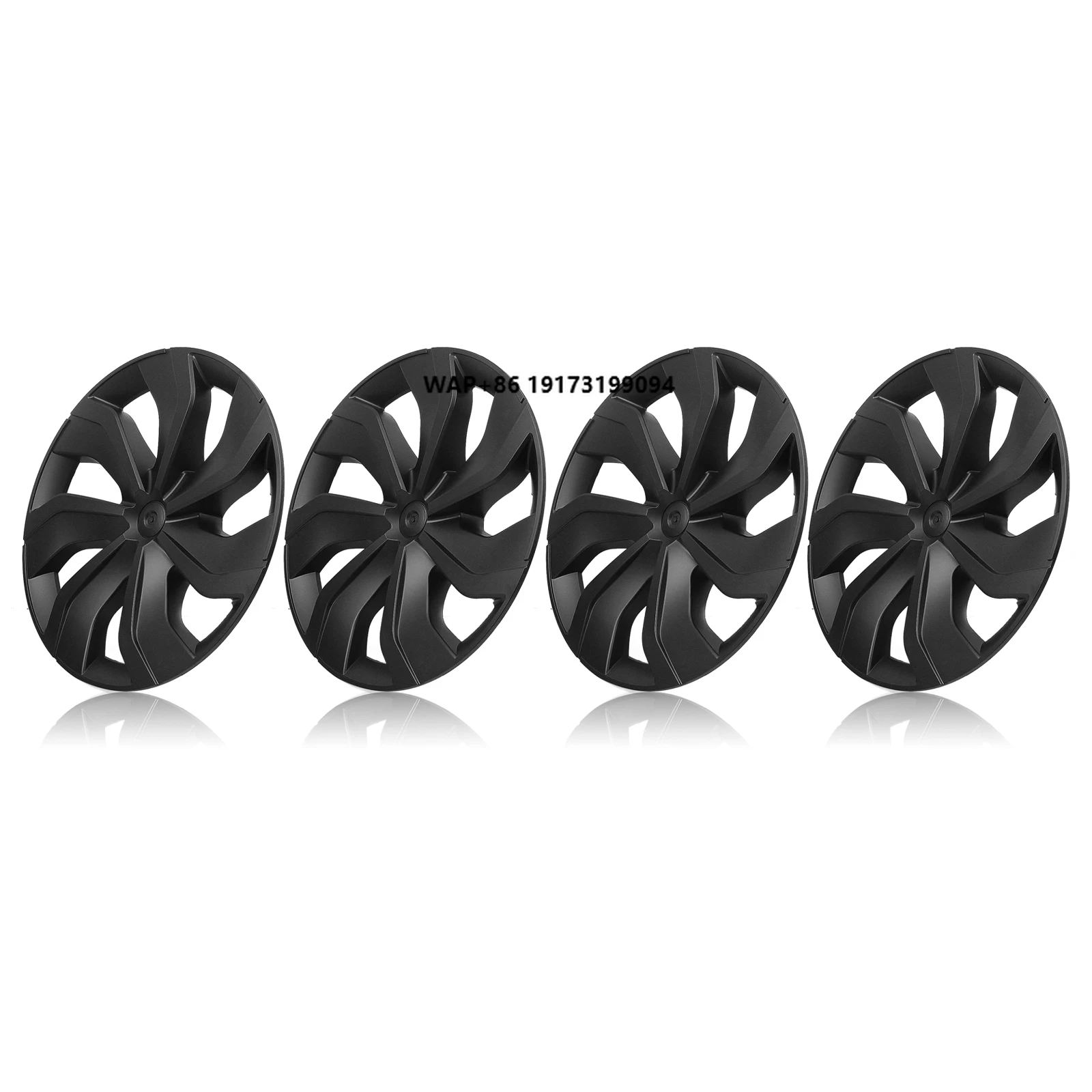 

For-Tesla Model Y 2020-2024 19" Car Wheel Hubcaps Rim Cover Trim Matte Black 4PC