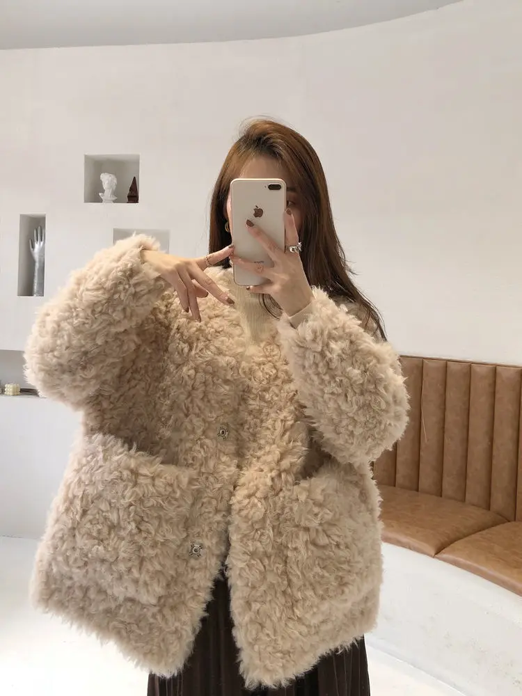 Lamb Hair, Short Jacket For Women, Youthful 2024 Autumn Winter New Trend, Fur And Leather Integrated Design