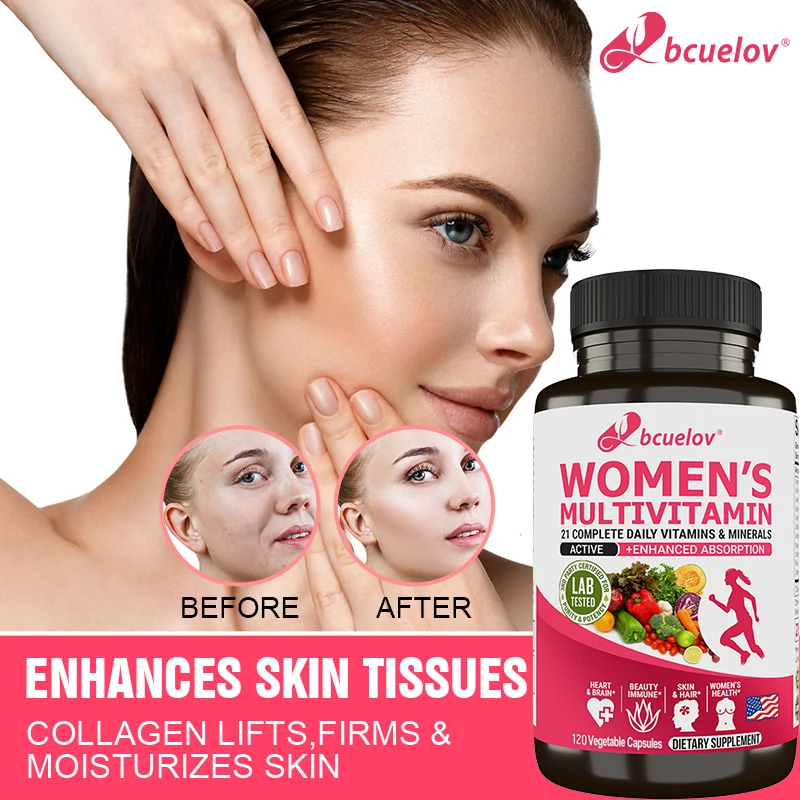 Women’s Multivitamin & Mineral Capsules - Calcium Biotin Zinc, Vitamin A/C/D/E/K/B, Skin Hair Nail Bone Heart & Immune Wellness