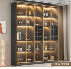 Modern minimalist living room wall small hand-held display household glass door storage cabinet