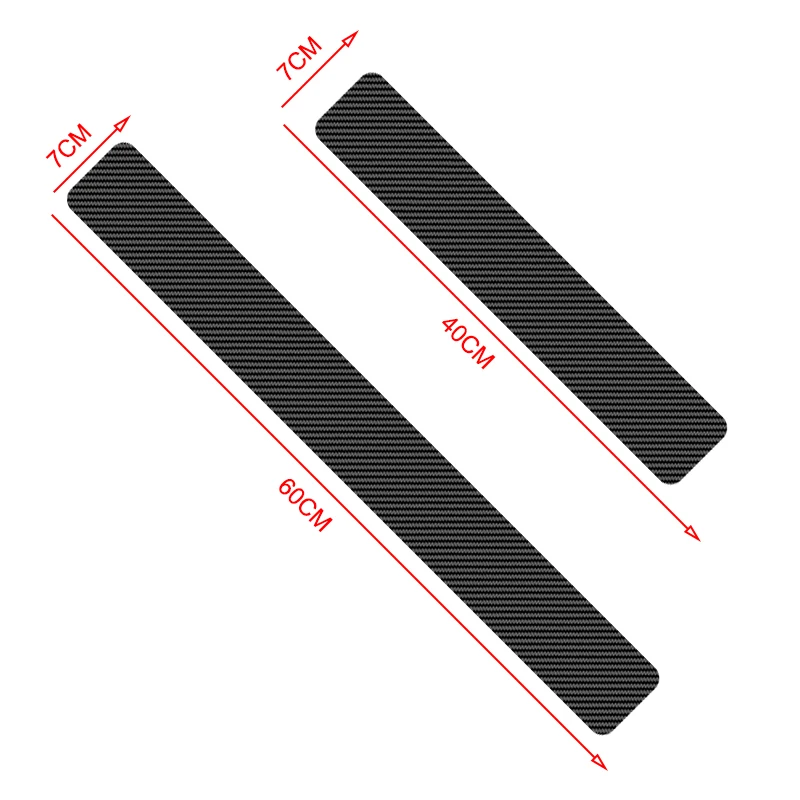 Carbon fiber texture protection stickers for car door frames trunk decorative stickers anti scratch stickers entrance step plate