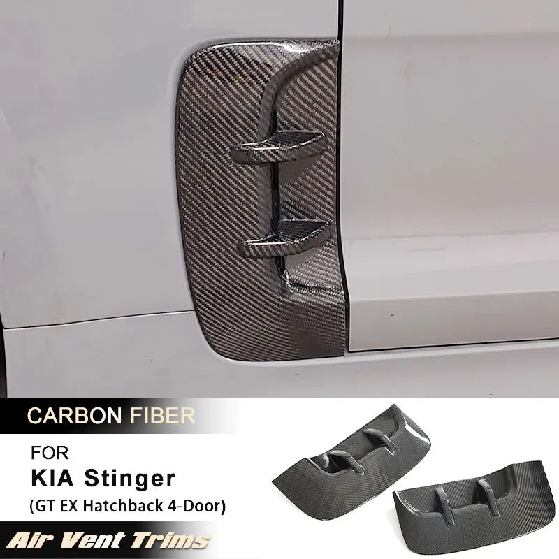 

Car Front Side Fender Air Vent Cover Trims for KIA Stinger GT EX Hatchback 2018-2023 Racing Fender Fins Body Kits Carbon Fiber