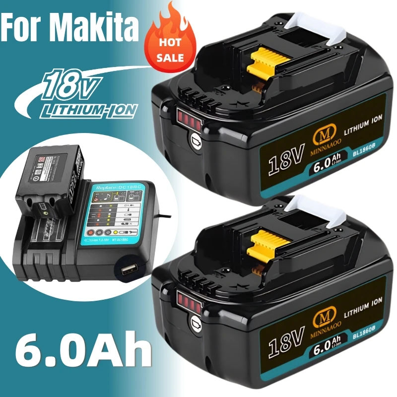 

Оригинальный аккумулятор Makita 18 В, 6000 мАч, литий-ионный аккумулятор BL1860B BL1850 BL1840, замена для DDF487 Электроинструменты LXT400