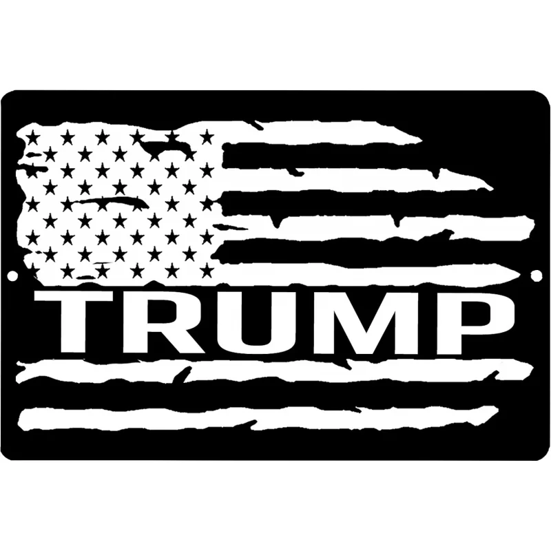 

Donald Trump 2024 Iron Sign Wall Decoration Men's Cave Bar Tattoo American Flag Iron Painting