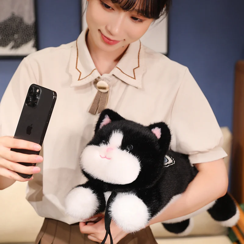 2Sizes Cuddly Black Cat Plush Toys Cats Brings Warmth and Peace of Mind To for Friend's Companionship Birthday Gifts