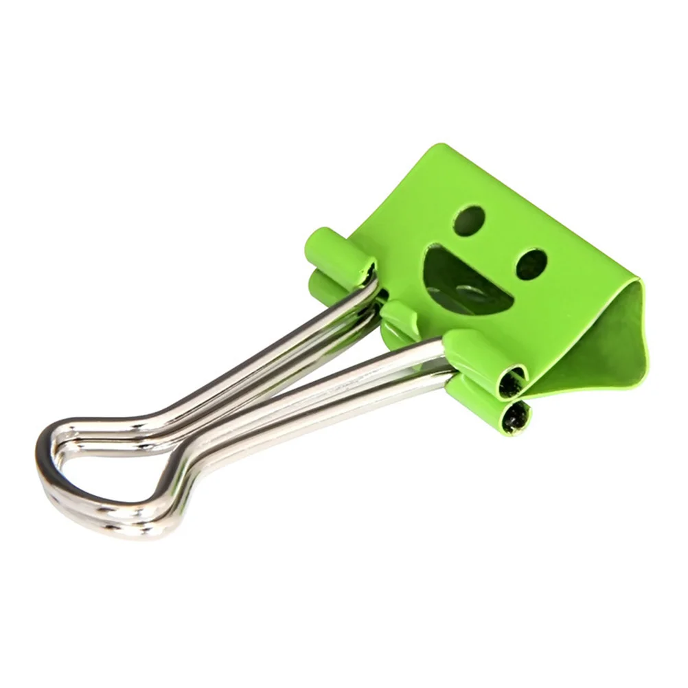 40pcs Binder Clips Smile Face File Paper Clip for Home School Office (Mixed Color)