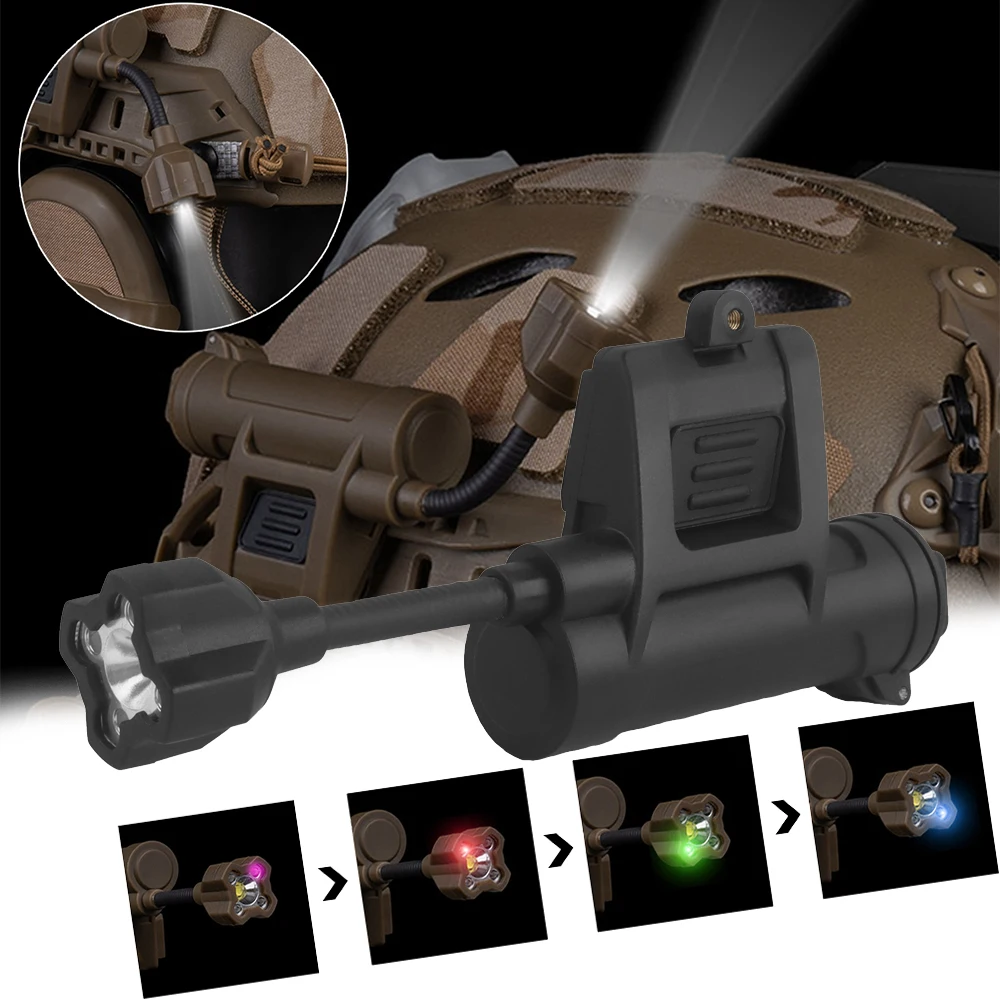 Tactical Helmet Light 6 Modes LED Flashlight  Safety Signal Light Survival IR Strobe Flash Light for CS Hunting Cycling Fishing