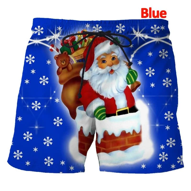 Men\'s Casual Christmas Shorts Summer Loose Siwmwear Shorts funny Swimming trunks