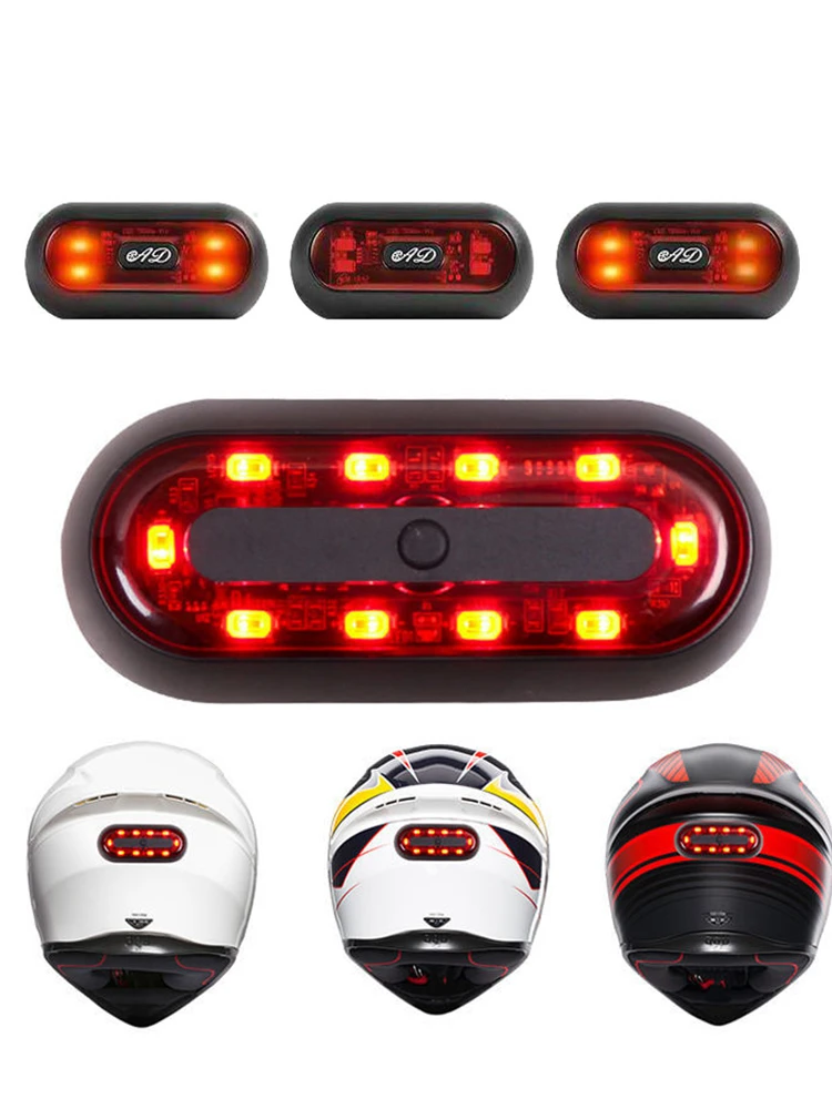 Luce stroboscopica di avvertimento per moto sul casco LED casco Smart Light Night Universal Blinker casco da bicicletta fanale posteriore Accessrioes