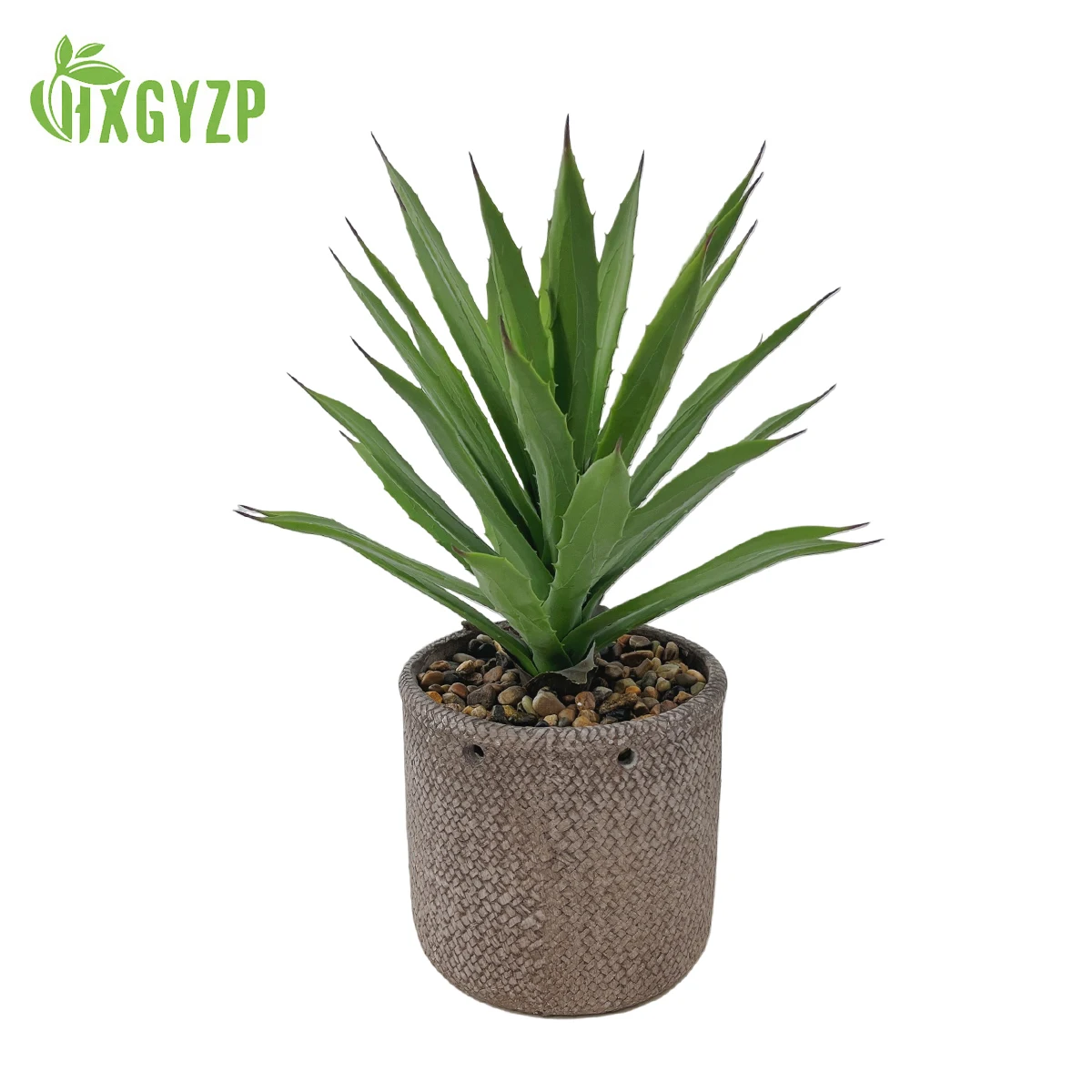 HXGYZP Artificial Succulent Agave Plants Potted Sisal Faux Plant With Cement Flowerpot Home Indoor Outdoor Decor Green Bonsai