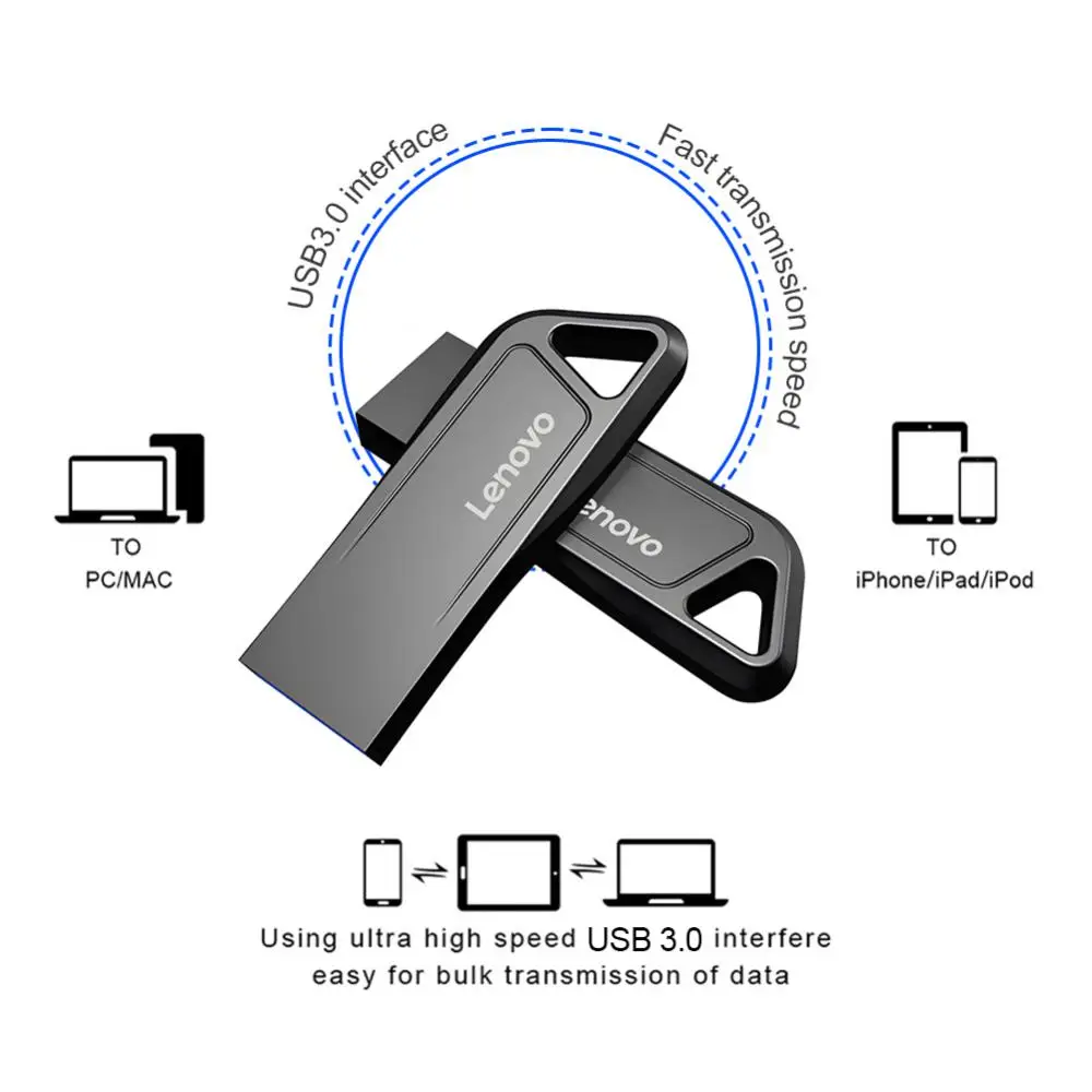 Lenovo Metal 2TB USB-Disk Flash-Laufwerk USB 2. 0 Hochgeschwindigkeits-Datei übertragung 2TB ultra große Kapazität wasserdichtes Speicher gerät u Disk