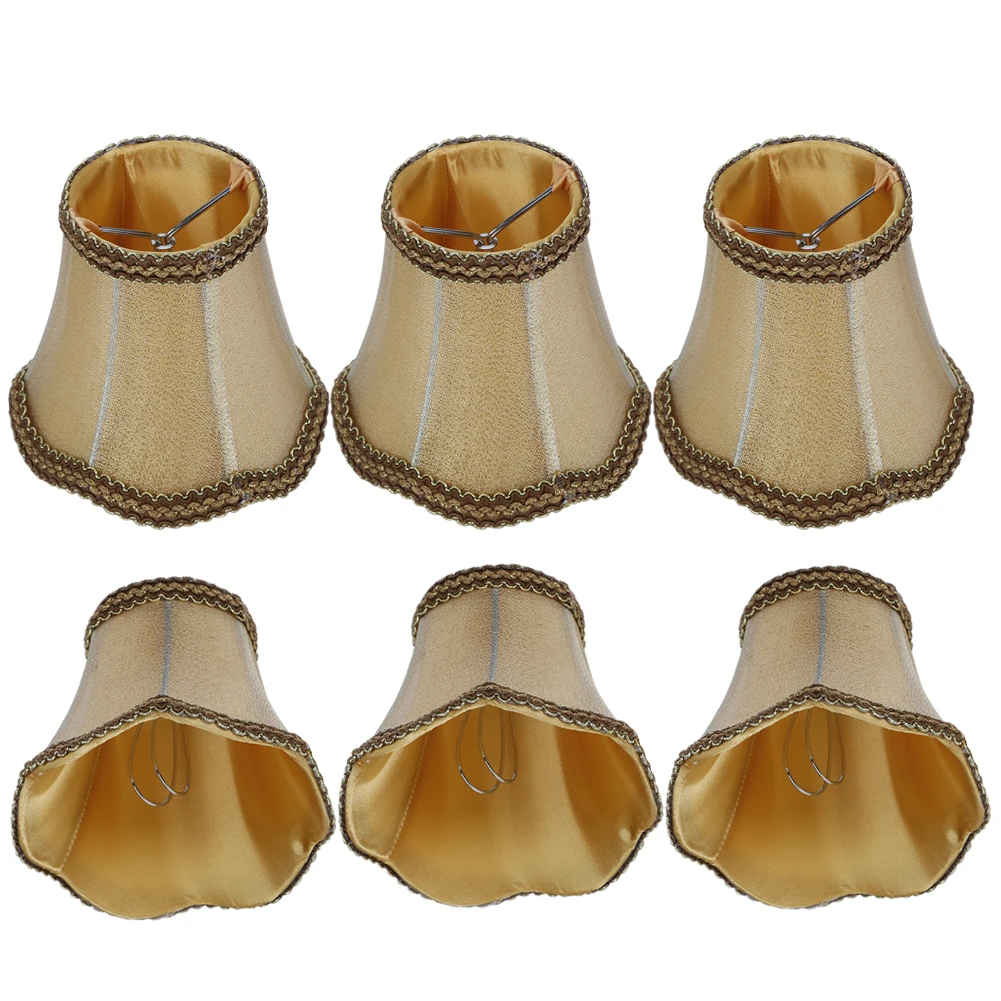 

6Pcs Household Fabric Lampshade Table Lamp Cover Accessory for E14 Chandelier Wall Light Lamp Cover