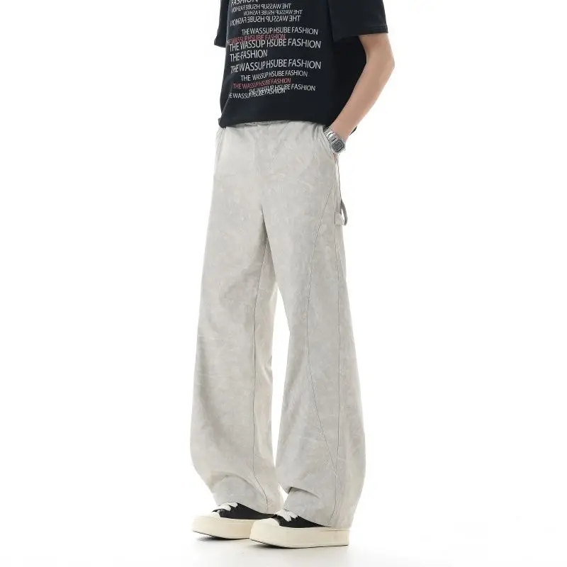 

American High Street Style Casual Pants Men's Loose Straight Leg Workwear Trousers Spring Autumn Fashionable Brand Casual Pants