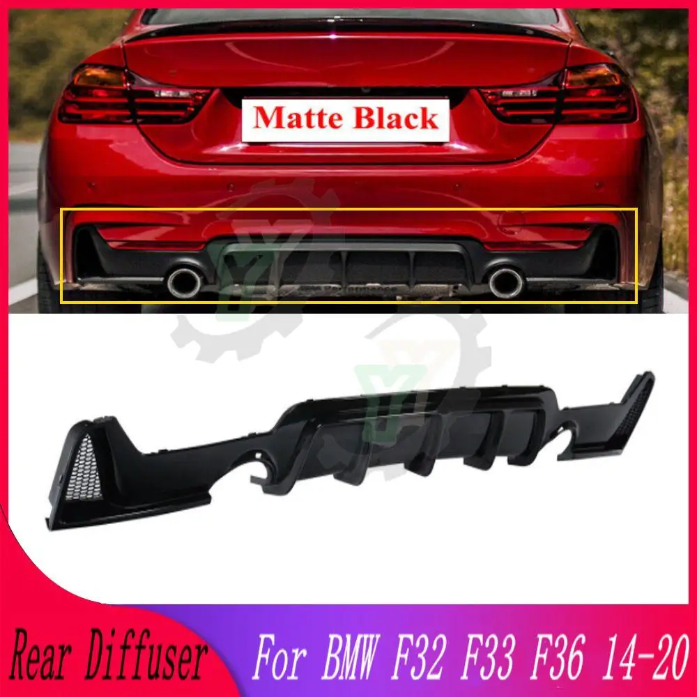 

Car Rear Bumper Diffuser Lip Dual Exhaust Outlet Lower Guard Cover For BMW F32 F33 F36 4 Series M Sport 2014 2015 2016 2017-2020