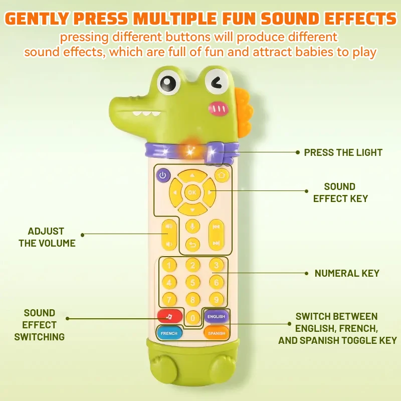 Baby Simulation TV Remote Control With Light Early Education Music Toy For 6M+ Infant Sensory Interactive Game Toddler Gifts