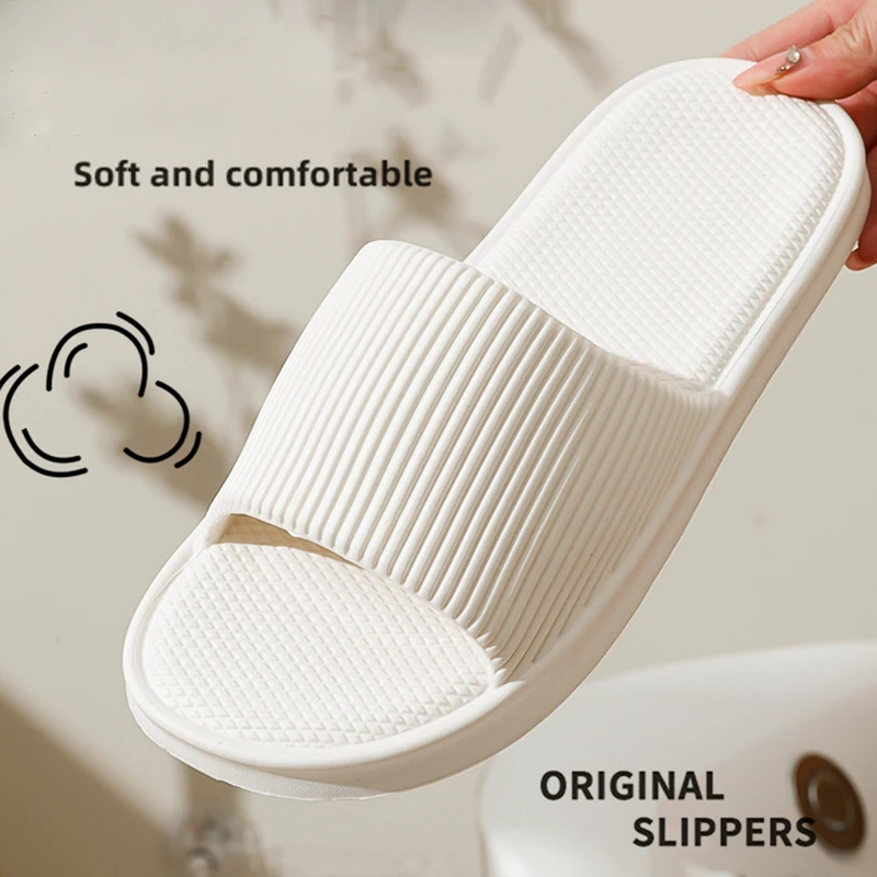 White Thick Platform Cloud Slippers Women Lightweight Soft Sole EVA Home Slides Woman Summer Comfort Non Slip Beach Flip Flops