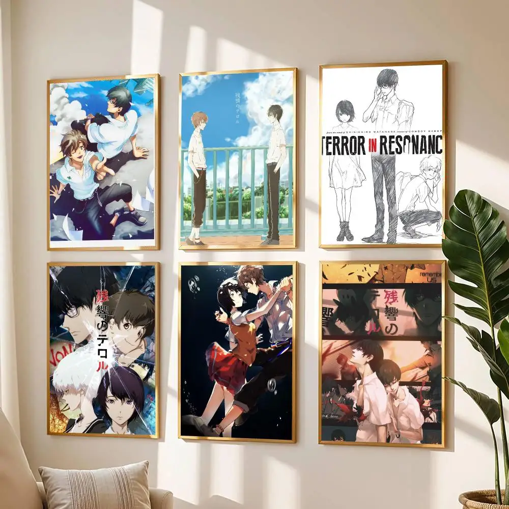 anime T-Terror in Resonance-E Painting Calligraphy Boho Botanical Decor for Living Room  Elegant Home Style