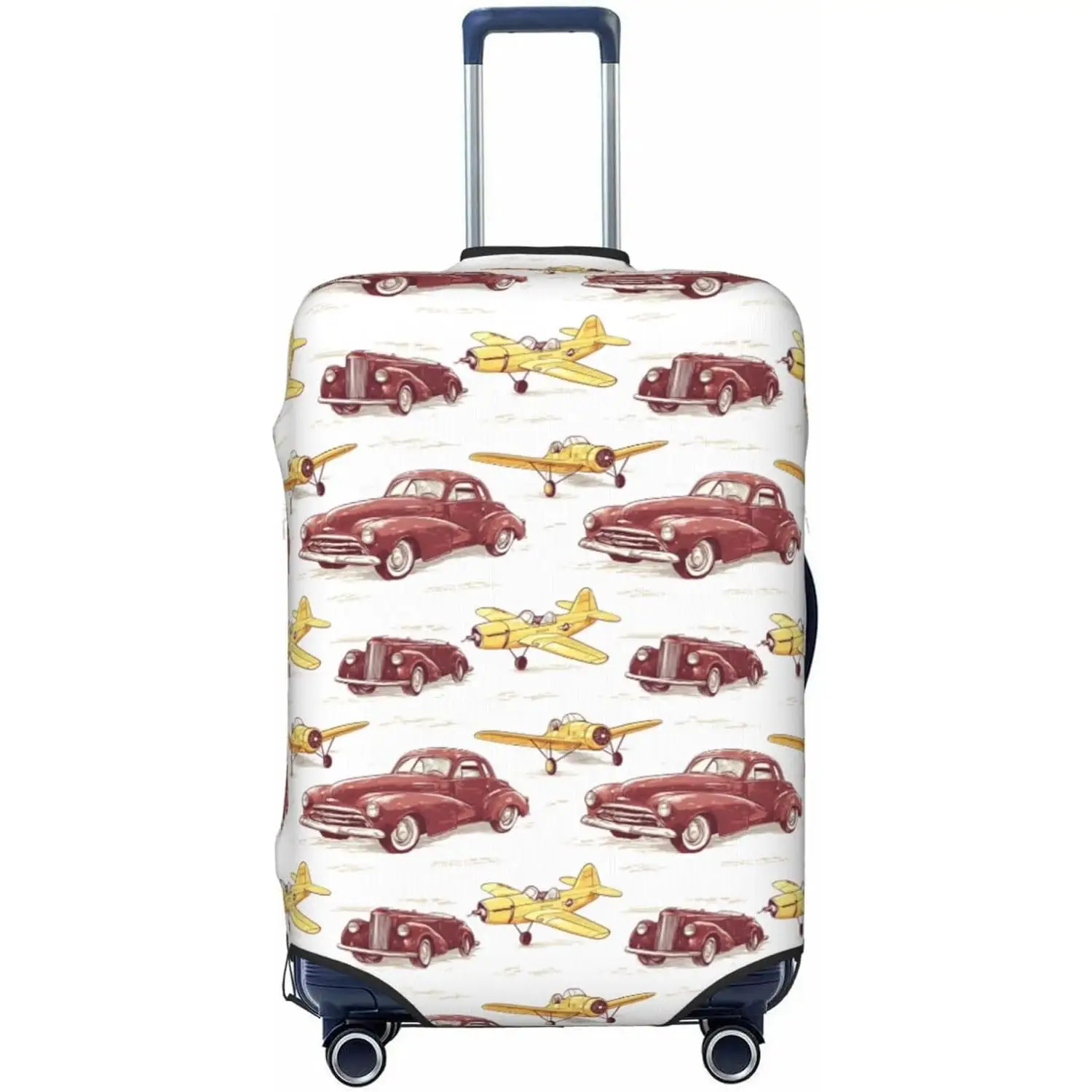 

Чехол для багажа, винтажный автомобильный самолетик с принтом, дорожные чехлы для чемодана для багажа, высокоэластичный чехол для костюма, защитная крышка