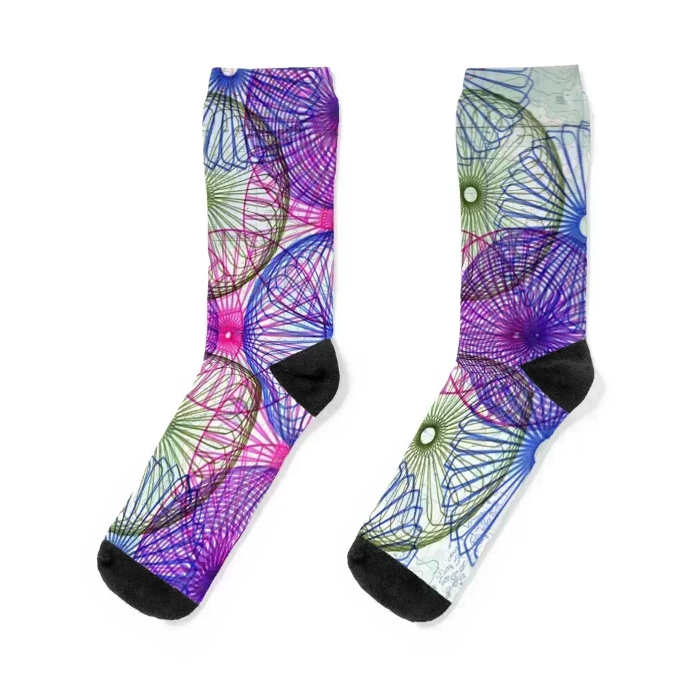 

Color Spiral Design Socks Running winter gifts summer Stockings Socks For Men Women's