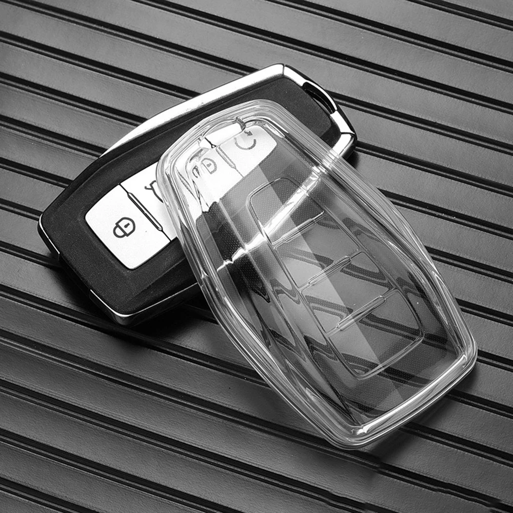 For Geely Manjaro Tugella Atlas Pro Coolray Emgrand Vision X6 Icon Transparent TPU Car Remote Key Cover Shell Key Holder Case