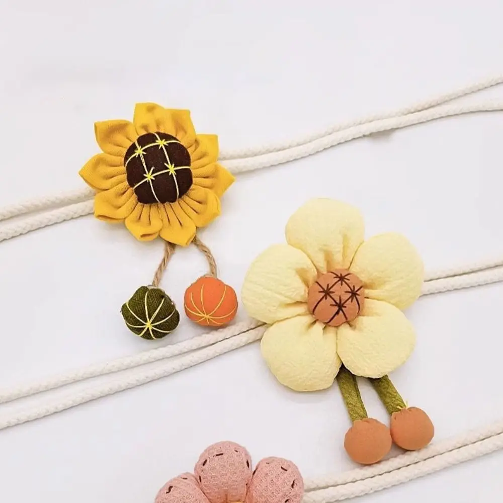 Fashion Adjustable Flower Shape Curtain Tieback Elastic Band Cartoon Curtain Buckle Curtain Rope Kids Room Home Decor