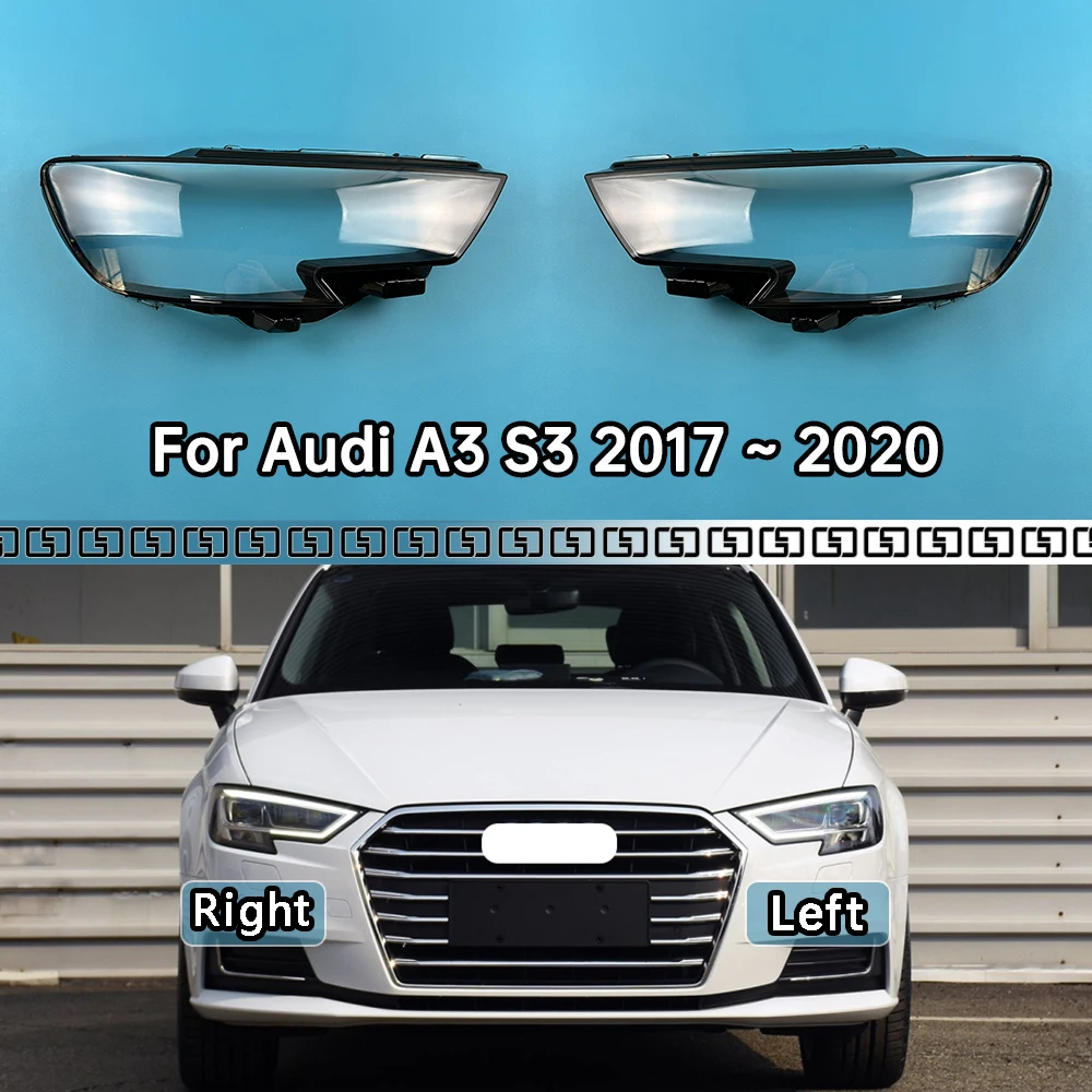 

For Audi A3 S3 2017 2018 2019 2020 Headlamp CoverTransparent Mask Headlight Shell Lens Plexiglass Replace Original Lampshade