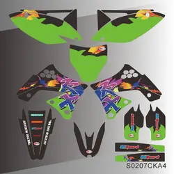 For Kawasaki KX250F KXF250 KXF 250 KXF 2009 2010 2011 2012 Full Graphics Decals Stickers Motorcycle Background Custom Number