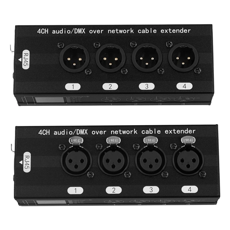

1 Pair 4 Channel XLR/DMX Audio RJ45 Ethernet Extender XLR Extender HOT SALE
