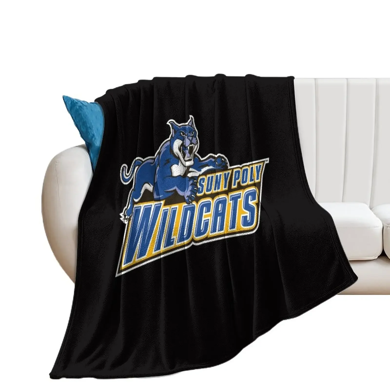 SUNY Polytechnic Institute wild cats Throw Blanket Flannels Vintage Weighted For Decorative Sofa Blankets