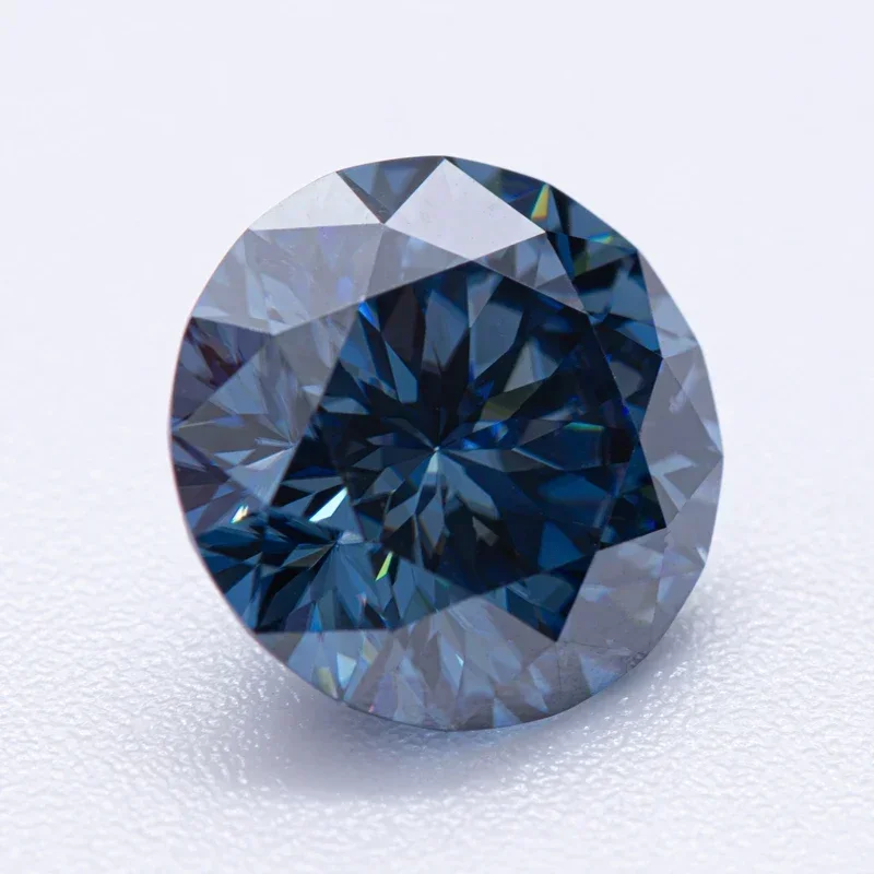 Moissanite Round Shape VVS1 Natural Color Royal Blue Plum Cutting with GRA Certificate for Charms Beads Jewelry Making Materials