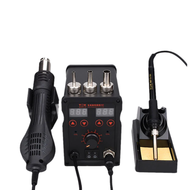 TGK-SR8586/858D Hot Air Gun Soldering Iron 2-in-1 Soldering Station 600W Hot Air Desoldering Station