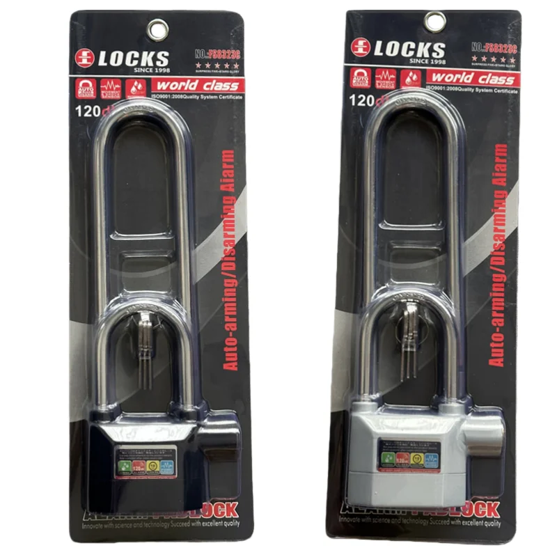 Falante waterproof Alarm door padlock 110db Siren Alarm Lock Universal Anti-Theft Padlock for Bicycle Motorcycle Door Gate