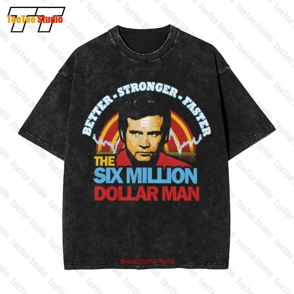 Six Million Dollar Man Inspired Usa 70S Tv Show Vintage Oversized T-Shirt TR3C