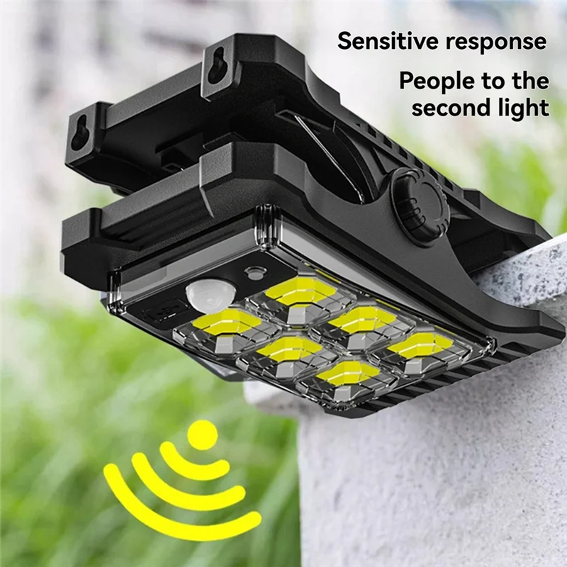 AF90-Solar Ricarica Morsetto da giardino Luce Sensore di movimento solare Luce Balcone Cortile Parete Sensore di luce impermeabile
