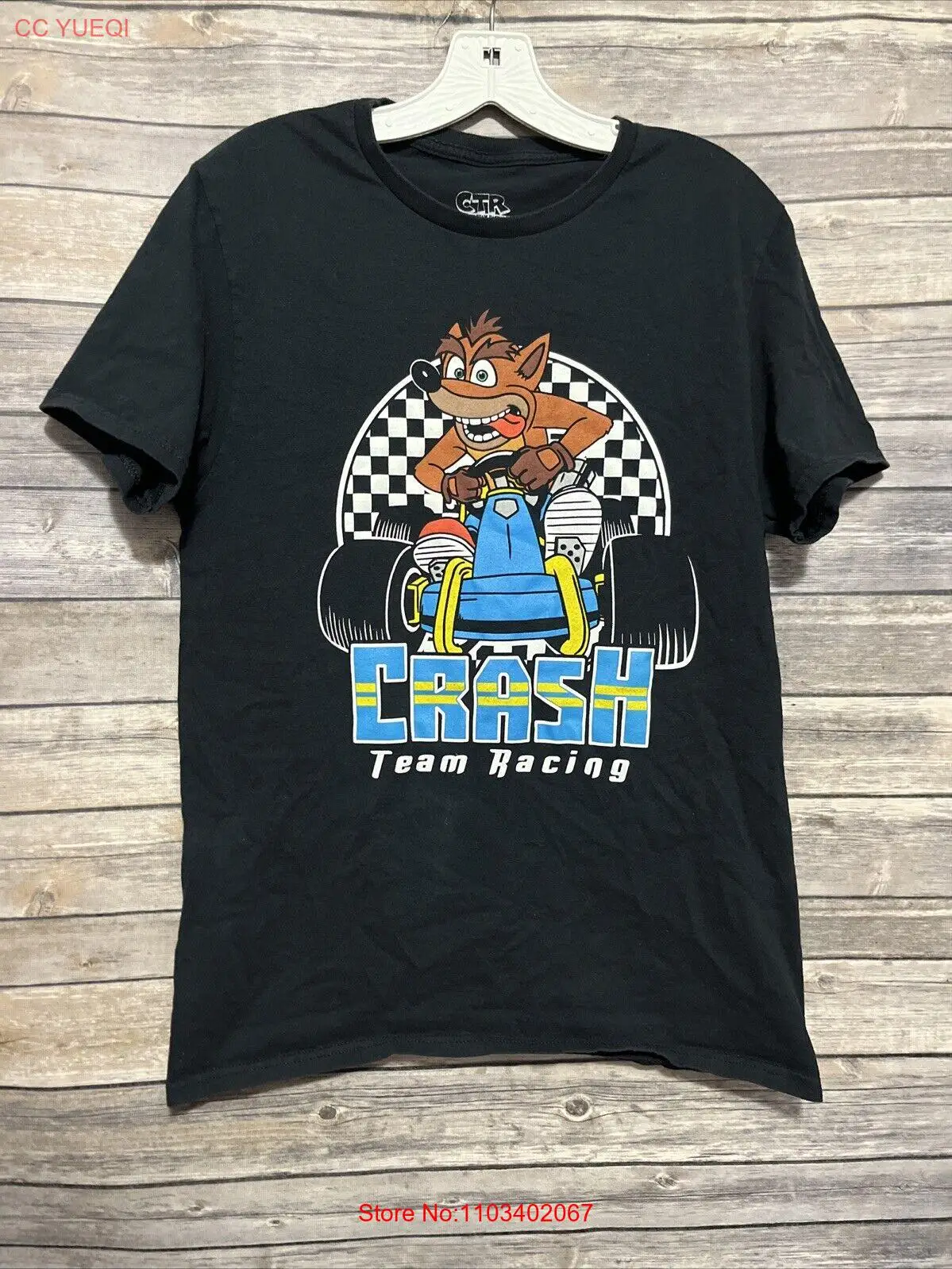Crash Team Racing CTR Camiseta gráfica Crash Bandicoot Mediano Negro