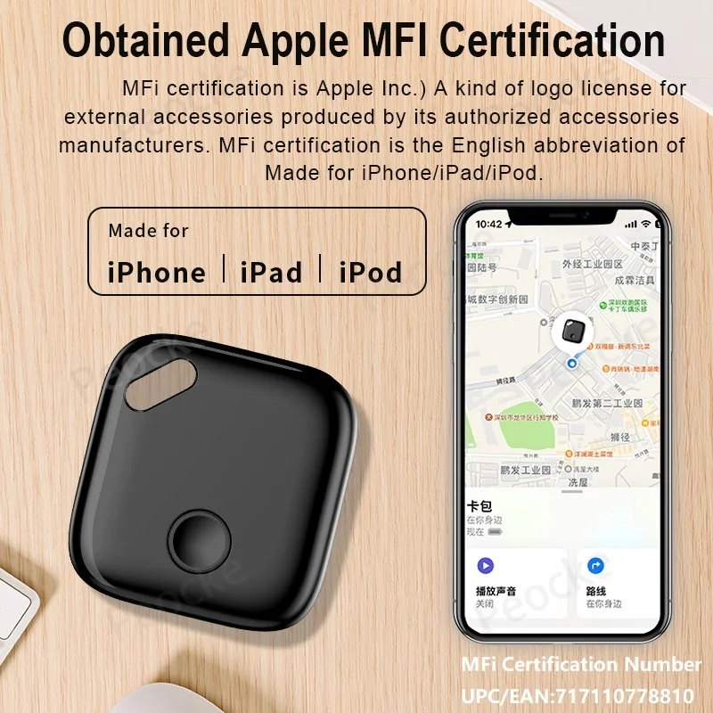 

Устройство Smart Tag с приложением Apple Find My, GPS-трекер, Bluetooth, умный локатор, кошелек, анти-потерянный трекер для домашних животных, карта, беспроводная зарядка