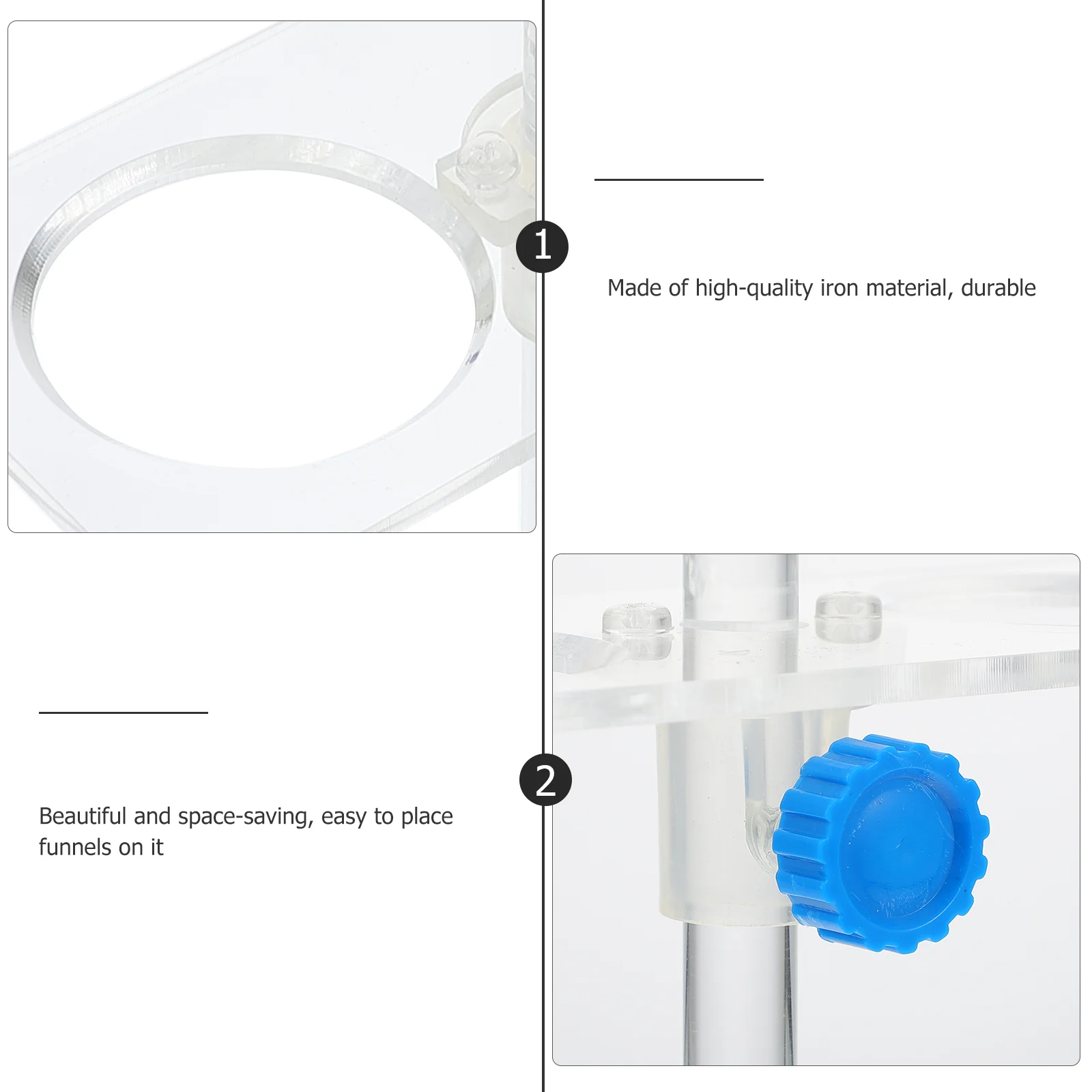 Soporte ajustable, estante de embudo, accesorios de fijación de experimentos acrílicos, soporte de laboratorio