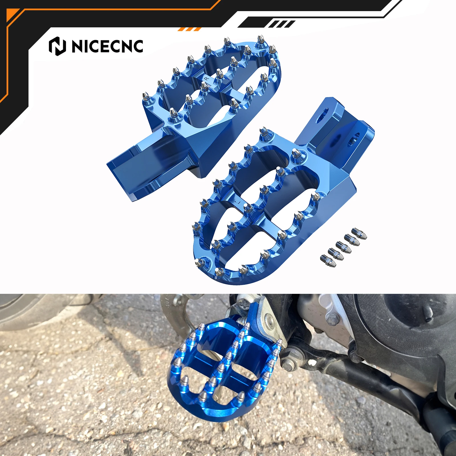 

NICECNC For YAMAHA WR250R WR250X WR250 R X 2007-2021 2020 2019 2018 57mm Wide Billet Foot Pegs Footrests Motorcycle Accessories