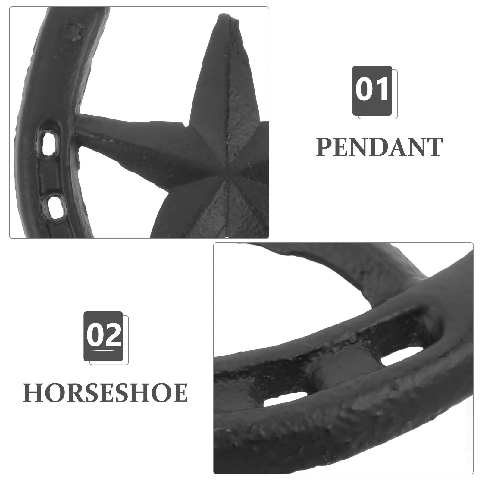 

Cast Iron Horseshoe Wall Sculpture Metal Hanging Decor Rustic Vintage Home Garden Decoration Garden Ornament Decorative Statue