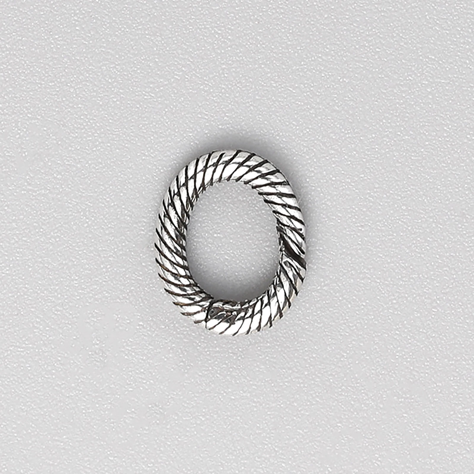 simple  tiny small Korea 10mm 0.4inch Sterling silver 925  Oval carabiner snap spring load clasp chain Pearl necklace bangle DIY