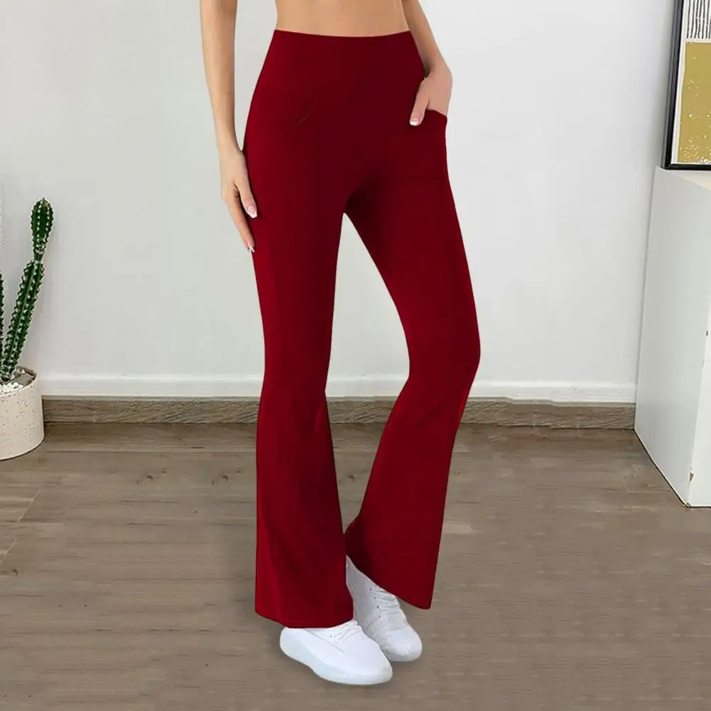 Women's Flared Yoga Pants High Waist Bootcut Workout Leggings with Pockets Stretchy Bell Bottom Trousers for Office Workout