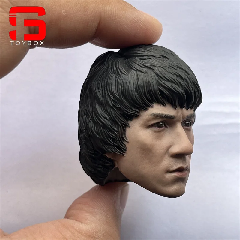 In Stock 1/6 Scale Young Jackie Chan Head Sculpt Carving Model Fit 12-inch Male Soldier Action Figure Body Dolls